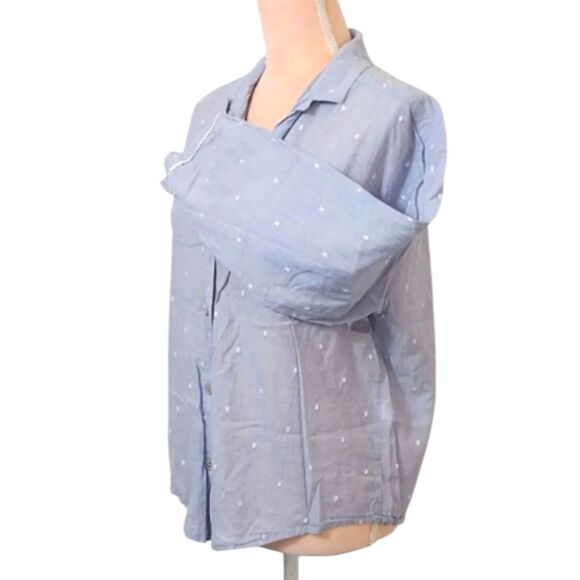 Victoria's Secret 2016 Blue Embroidered Button Up Night Shirt Medium - Picture 8 of 11